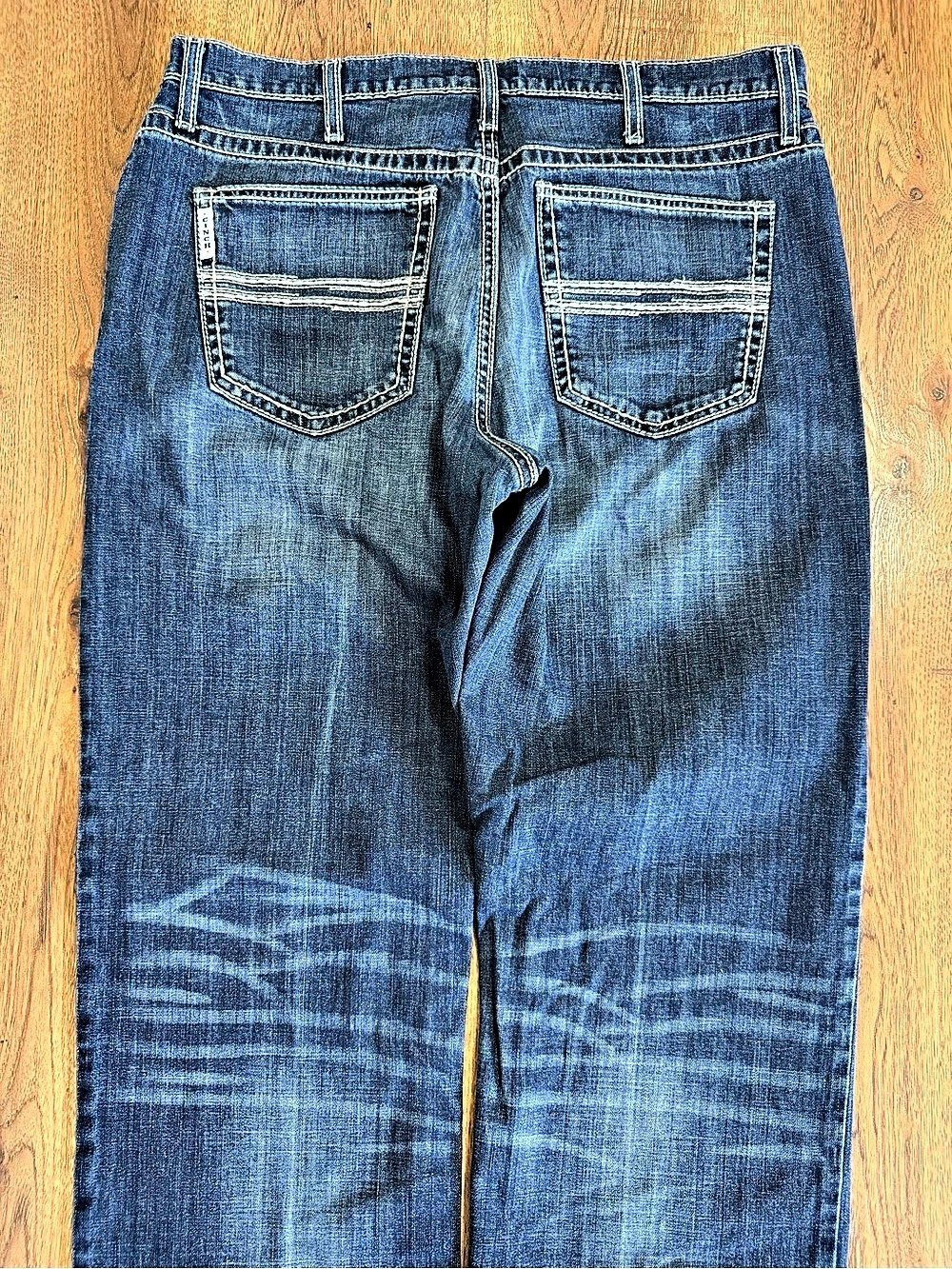 CINCH Men's Blue Medium Wash Denim Straight Leg Jeans Relaxed Fit Stretch - Picture 9 of 13